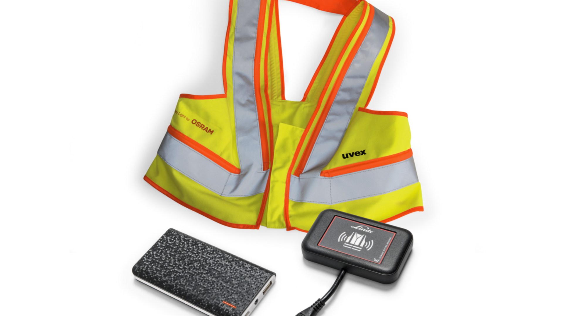 Chaleco reflectante interactivo, unidad portátil y unidad en la carretilla